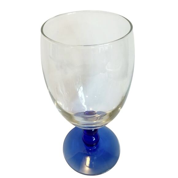 Vtg ‘00 Libbey Metropolis Mediterranean Set of 3 Cobalt Blue Ball Stem Goblets - Picture 6 of 11